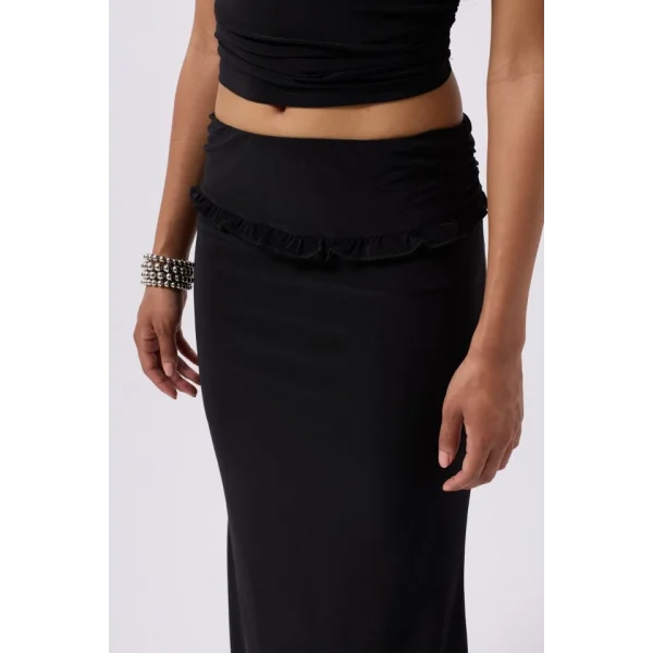 Katlama Bel Detay Maxi Etek