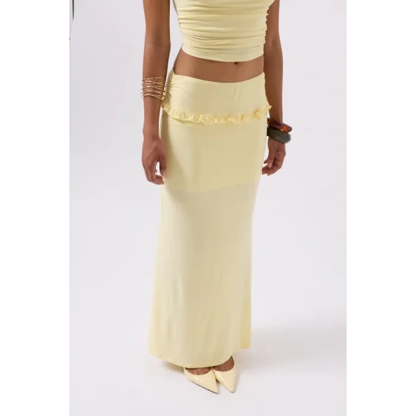 Katlama Bel Detay Maxi Etek
