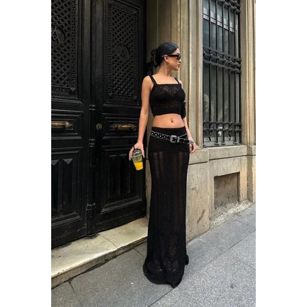 Kayla Dantel Desenli Crop Takım 9840