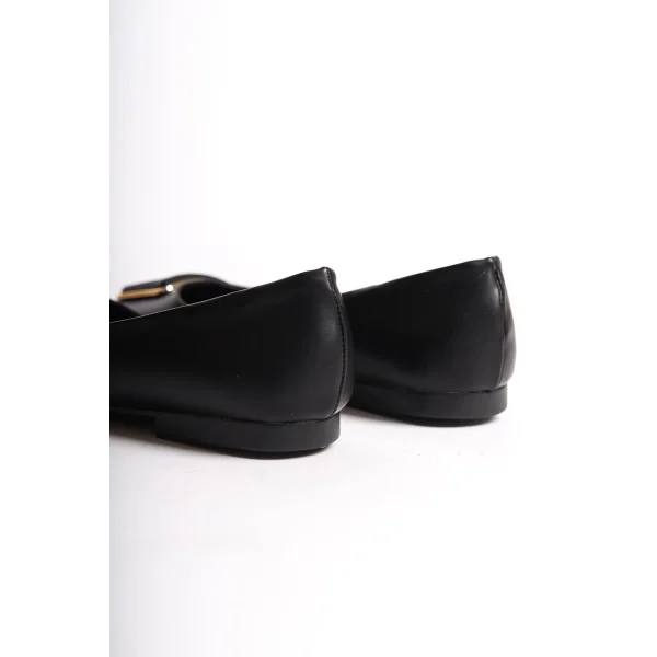 KAYLEE Bağcıksız Ortopedik Rahat Taban Toka Detaylı Kadın Babet Ayakkabı  CST - Siyah