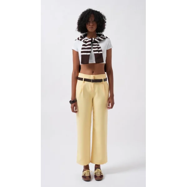 Kemer Detay Yüksek Bel Pantolon