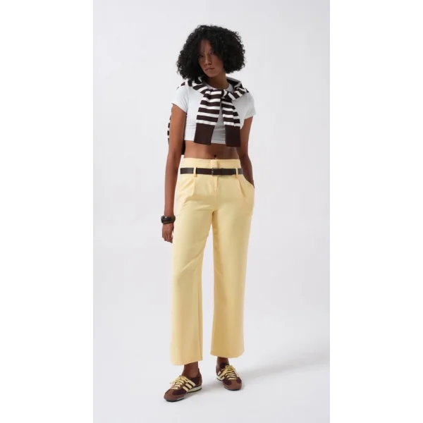 Kemer Detay Yüksek Bel Pantolon