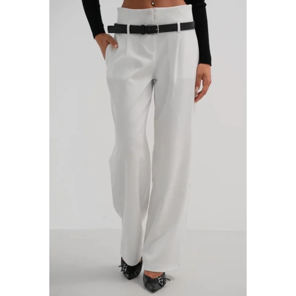 Kemer Detay Yüksek Bel Pantolon