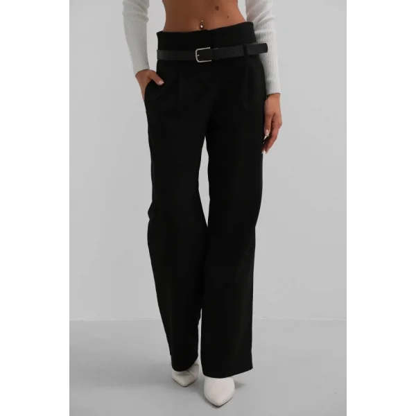 Kemer Detay Yüksek Bel Pantolon