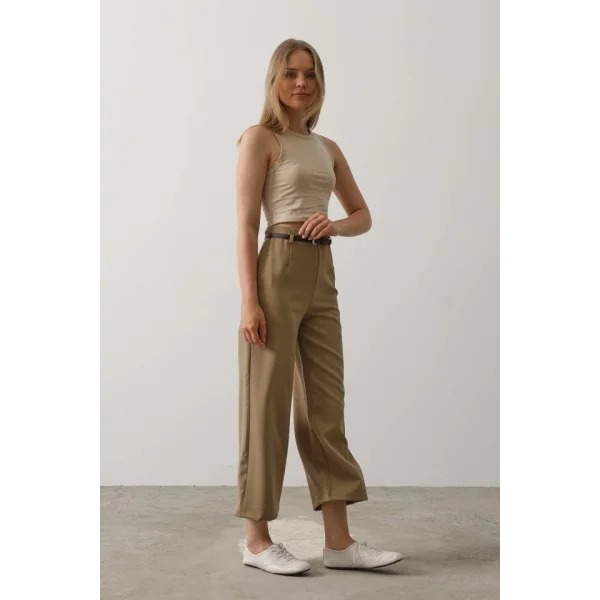 Kemer Pens Detaylı Pantolon - Haki