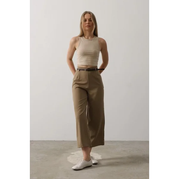 Kemer Pens Detaylı Pantolon - Haki