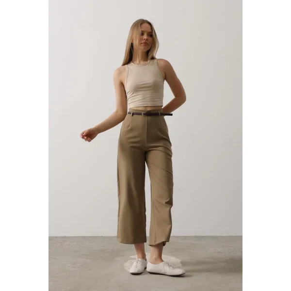 Kemer Pens Detaylı Pantolon - Haki