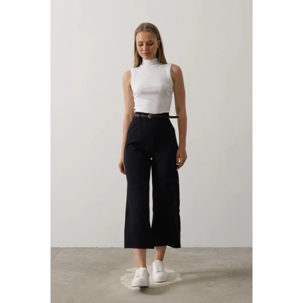 Kemer Pens Detaylı Pantolon - Lacivert