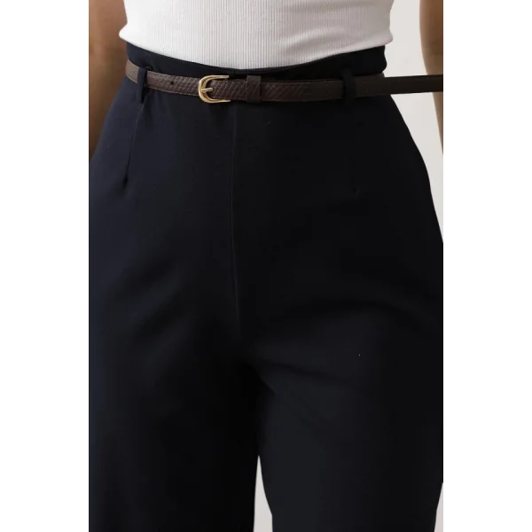 Kemer Pens Detaylı Pantolon - Lacivert