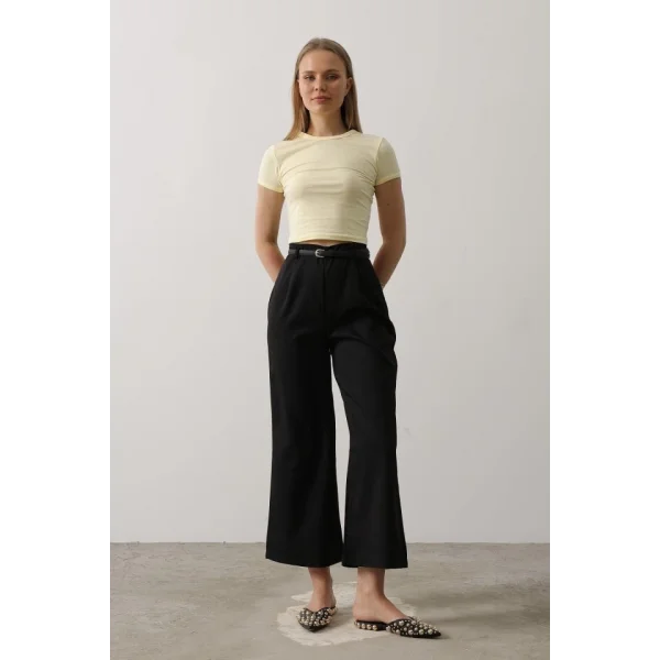 Kemer Pens Detaylı Pantolon - Siyah