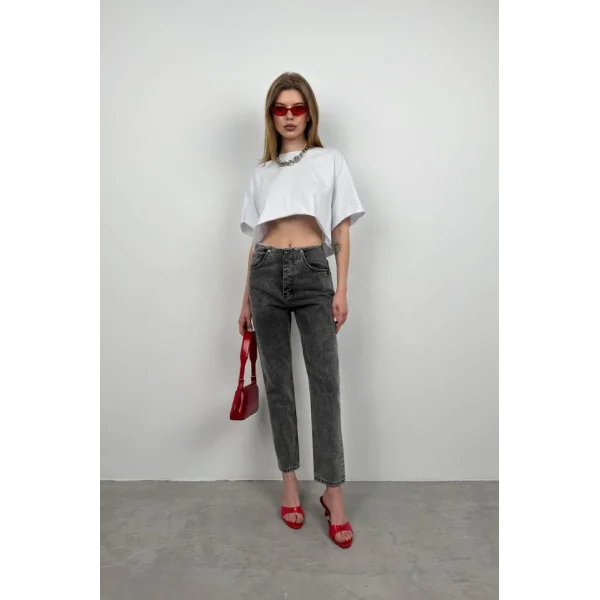 Kemersiz Düşük Bel Jean