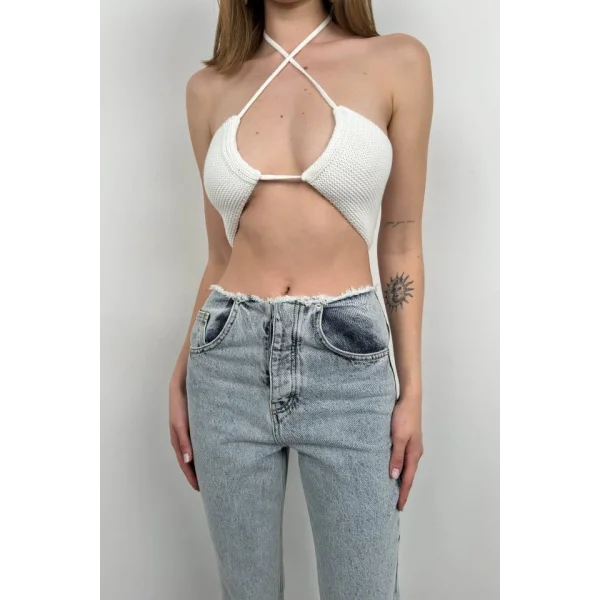 Kemersiz Düşük Bel Jean