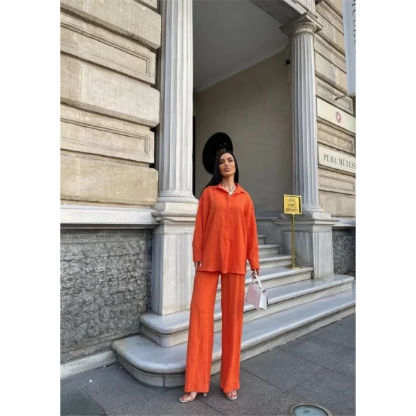 KENDİNDEN DEENİ KRINKI GÖEK  PANTOON TK  Orange