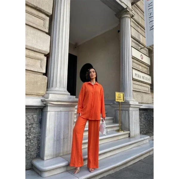 KENDİNDEN DEENİ KRINKI GÖEK  PANTOON TK  Orange