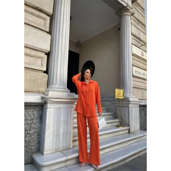 KENDİNDEN DEENİ KRINKI GÖEK  PANTOON TK  Orange