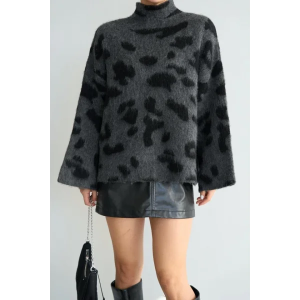 Kendinden Yakalı KAZAK  AntrasitSiyah