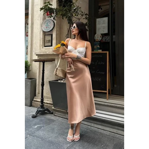 Keria Verev Kesim Saten Etek 4034-08