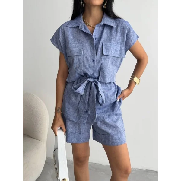 KETEN BAĞAAI KOUZ GÖEK  DUBE PAÇA ŞORT TAKI  acivert