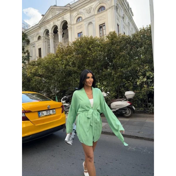 KETEN BAĞAAI KOUZ GÖEK  DUBE PAÇA ŞORT TAKI  Yeşil