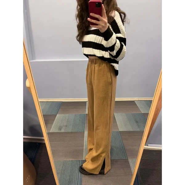 Keten Bel asti̇kli̇ Yirtmaç Detayli Pantolon