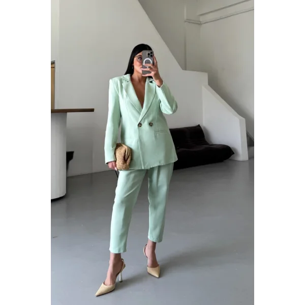 KETEN CEKET - PANTOLON TAKIM - Mint