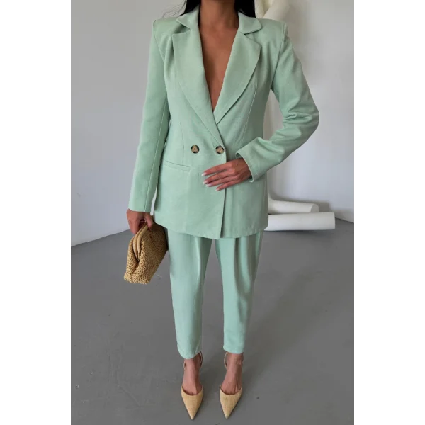 KETEN CEKET - PANTOLON TAKIM - Mint