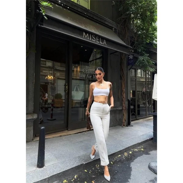 KETEN DUBE PAÇA DERİ TABA KEERİ PANTOON  Ham