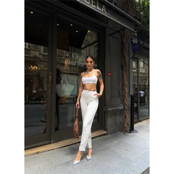 KETEN DUBE PAÇA DERİ TABA KEERİ PANTOON  Ham