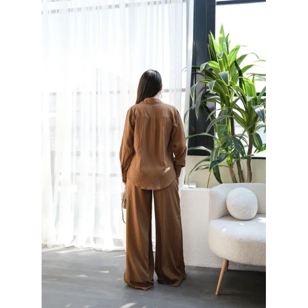 Keten Gömlek Ve Pantolon İki̇li̇ Takim