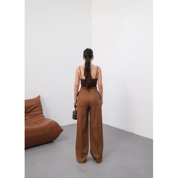 Keten Kemerli̇ Ve Dökümlü Palazzo Pantolon (Kemer Dahi̇l)