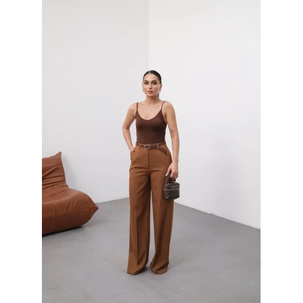 Keten Kemerli̇ Ve Dökümlü Palazzo Pantolon (Kemer Dahi̇l)