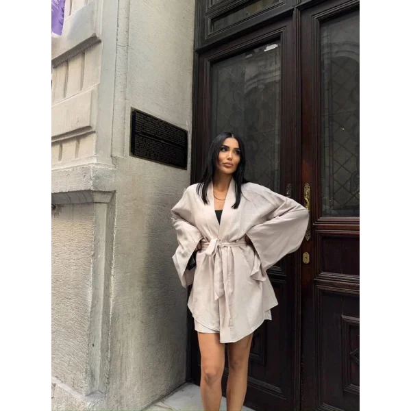 KETEN KİONO  ŞORT TAKI  Bej