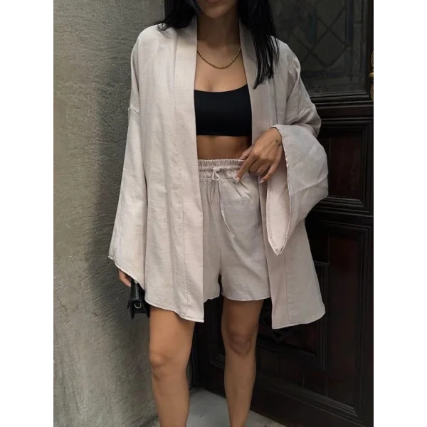 KETEN KİONO  ŞORT TAKI  Bej