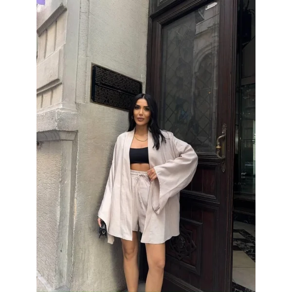 KETEN KİONO  ŞORT TAKI  Bej