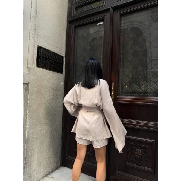 KETEN KİONO  ŞORT TAKI  Bej