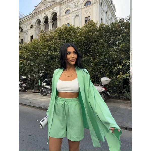 KETEN KİONO  ŞORT TAKI  Yeşil