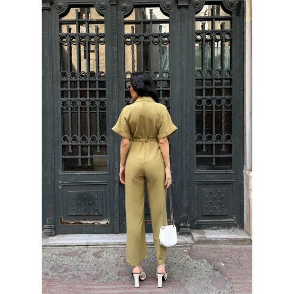 KETEN TULUM BEL BAĞLAMA DETAYLI - Yeşil