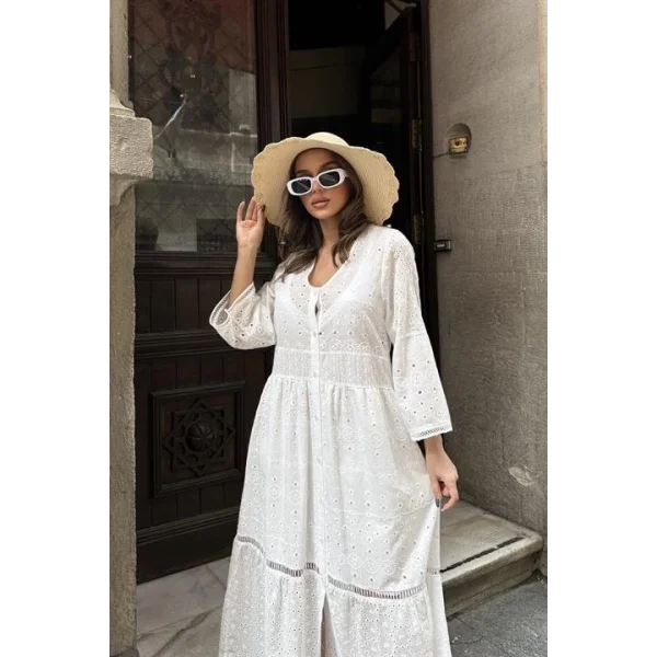 Kimberly Fistolu Uzun Elbise 2442-08