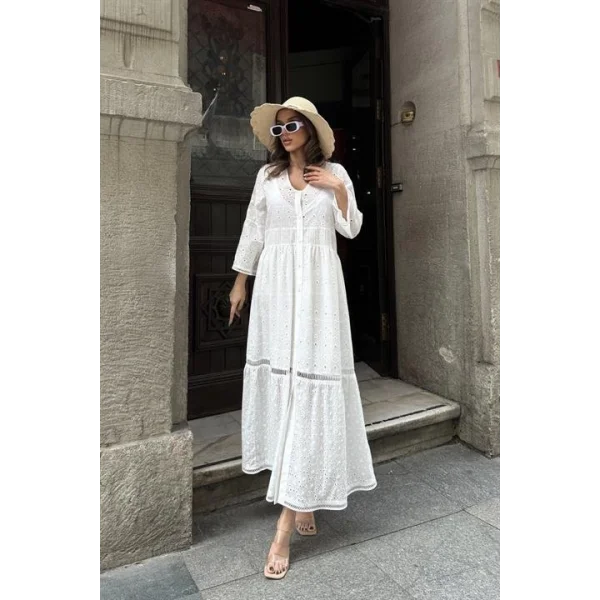 Kimberly Fistolu Uzun Elbise 2442-08