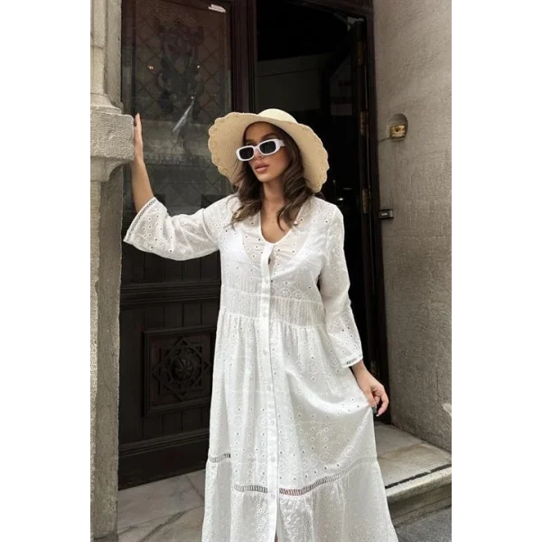 Kimberly Fistolu Uzun Elbise 2442-08