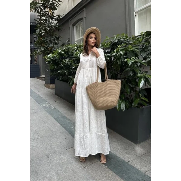 Kimberly Fistolu Uzun Elbise 2442-08