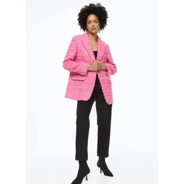 Kırlangıç Yaka Cepli Ceket  Pembe