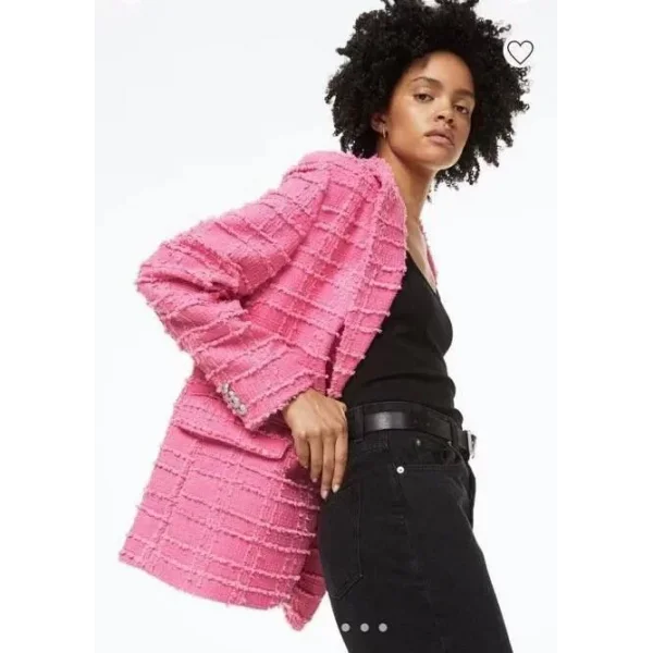 Kırlangıç Yaka Cepli Ceket  Pembe