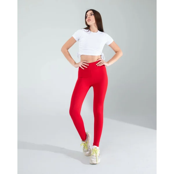 Kırmızı Fitilli Push Up Toparlayıcı Spor Tayt