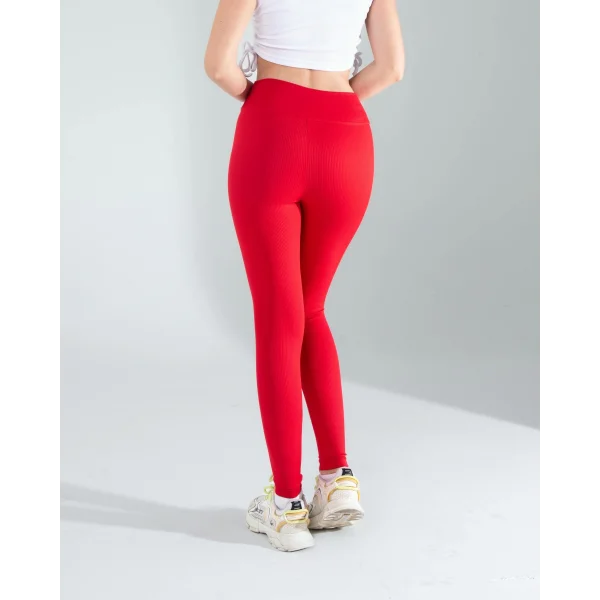 Kırmızı Fitilli Push Up Toparlayıcı Spor Tayt