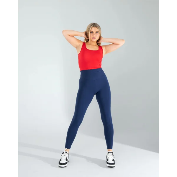 Kırmızı Kare Yaka Basic Bluz