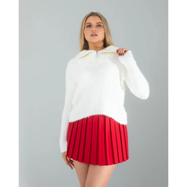 Kırmızı Pilseli Etek