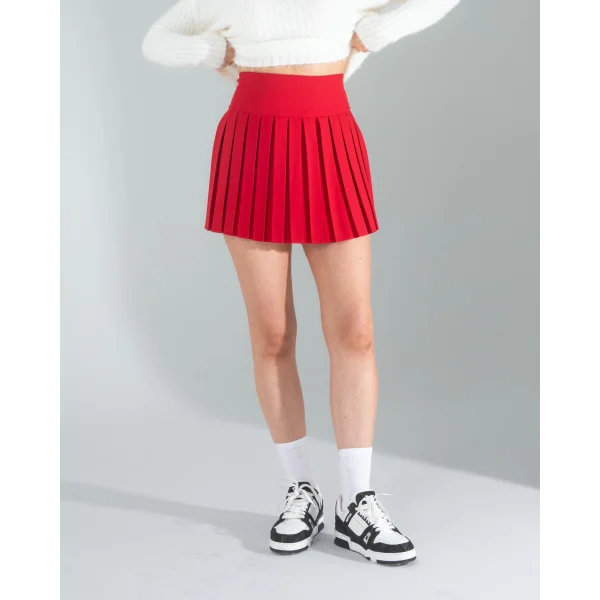 Kırmızı Pilseli Etek