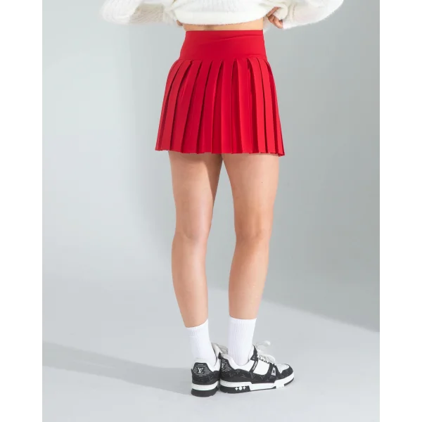 Kırmızı Pilseli Etek