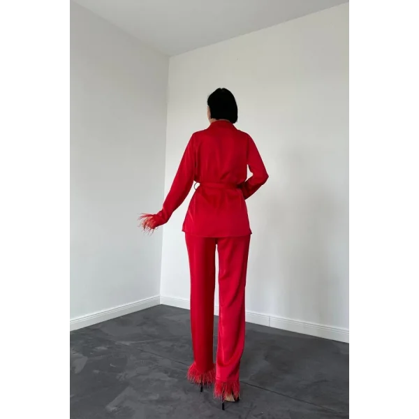 Kırmızı Püsküllü aten İkili Takım